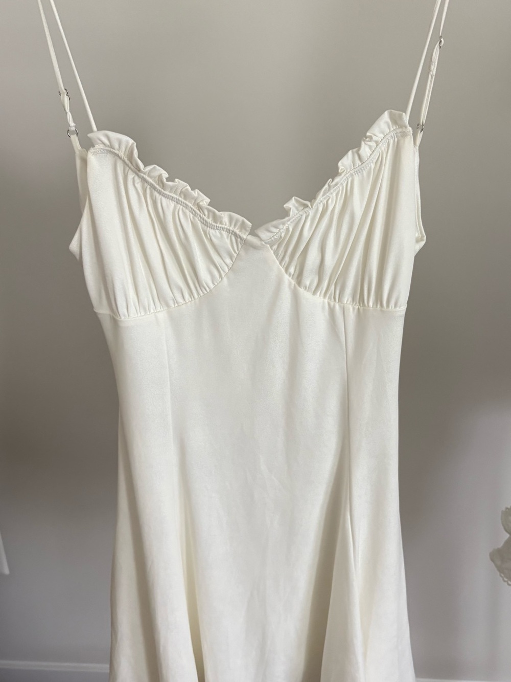 Lucy in the Sky Cream Satin Spaghetti Slip dress